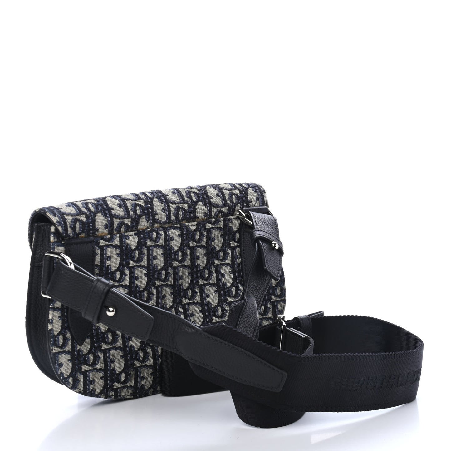 Oblique Saddle Messenger Pouch Beige Black