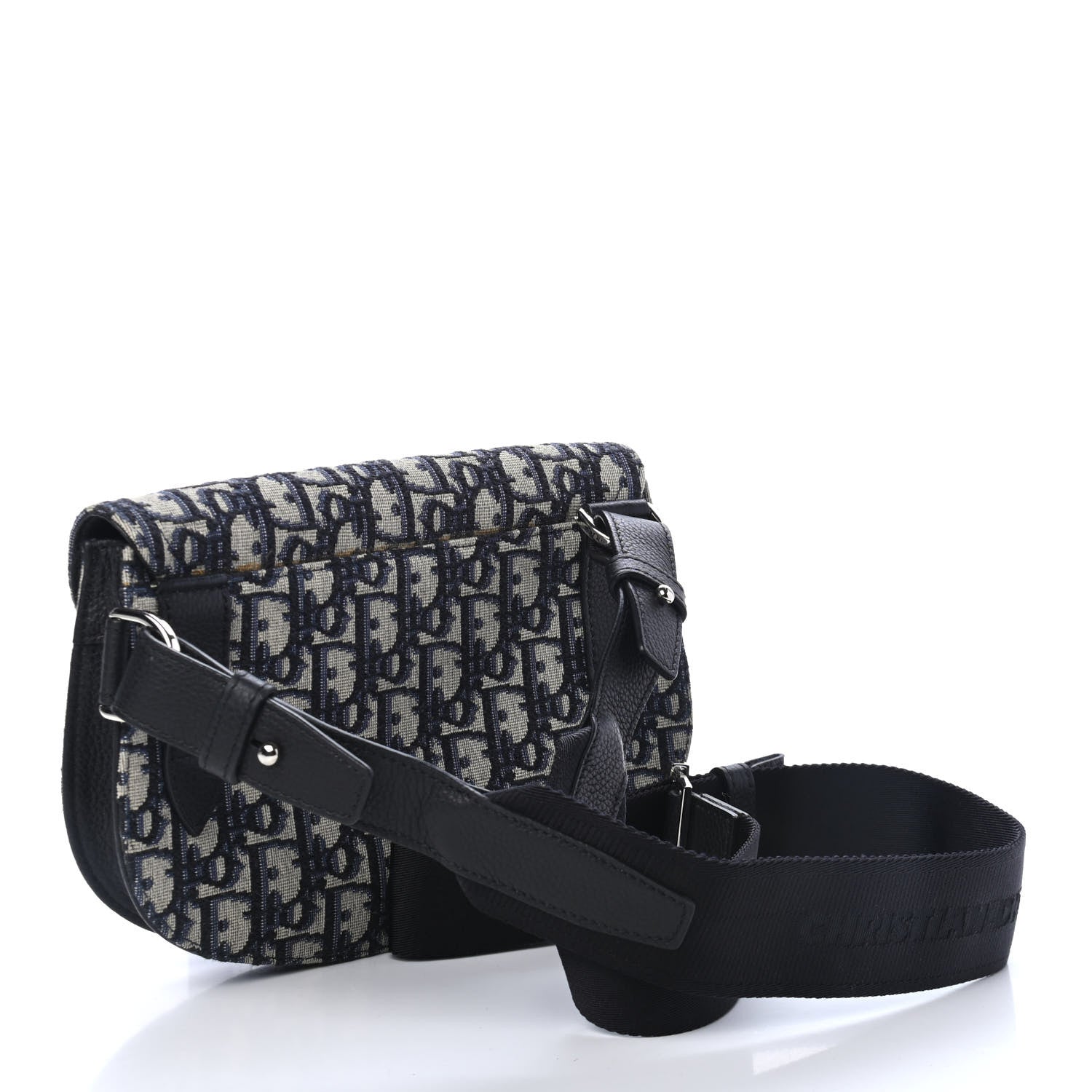 Christian Dior Oblique Saddle Messenger Pouch Beige Black 2 of 4