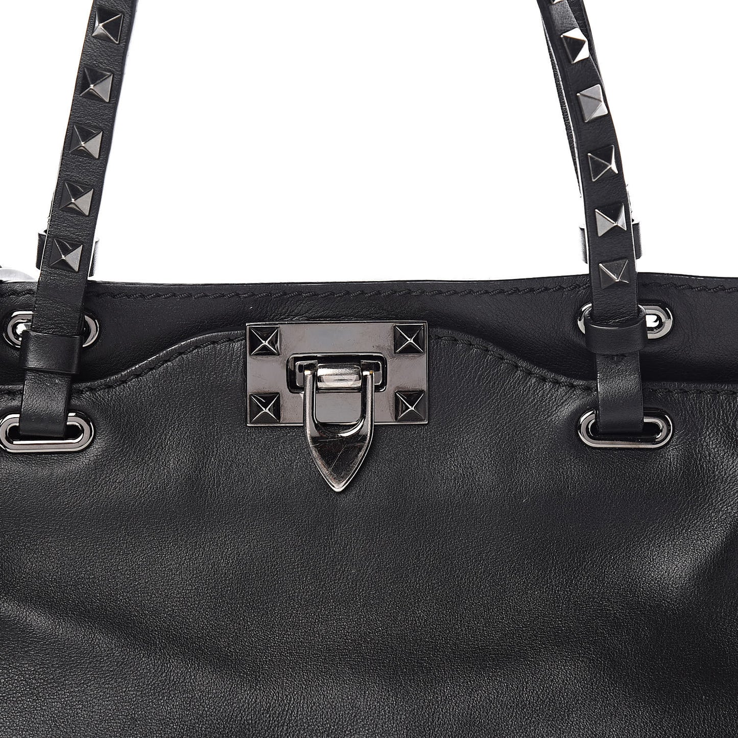 Vitello Small Rockstud Tote Black
