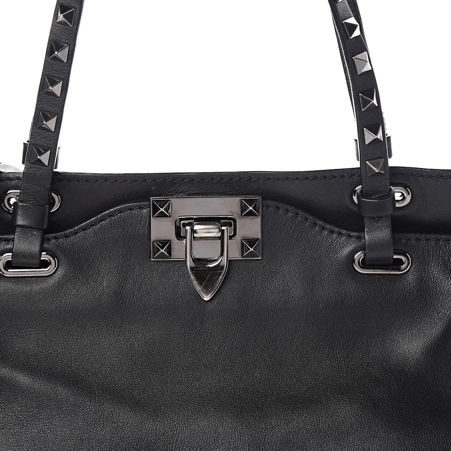 Valentino Garavani Vitello Small Rockstud Tote Black 15 of 16