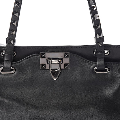 Valentino Garavani Vitello Small Rockstud Tote Black 15 of 16