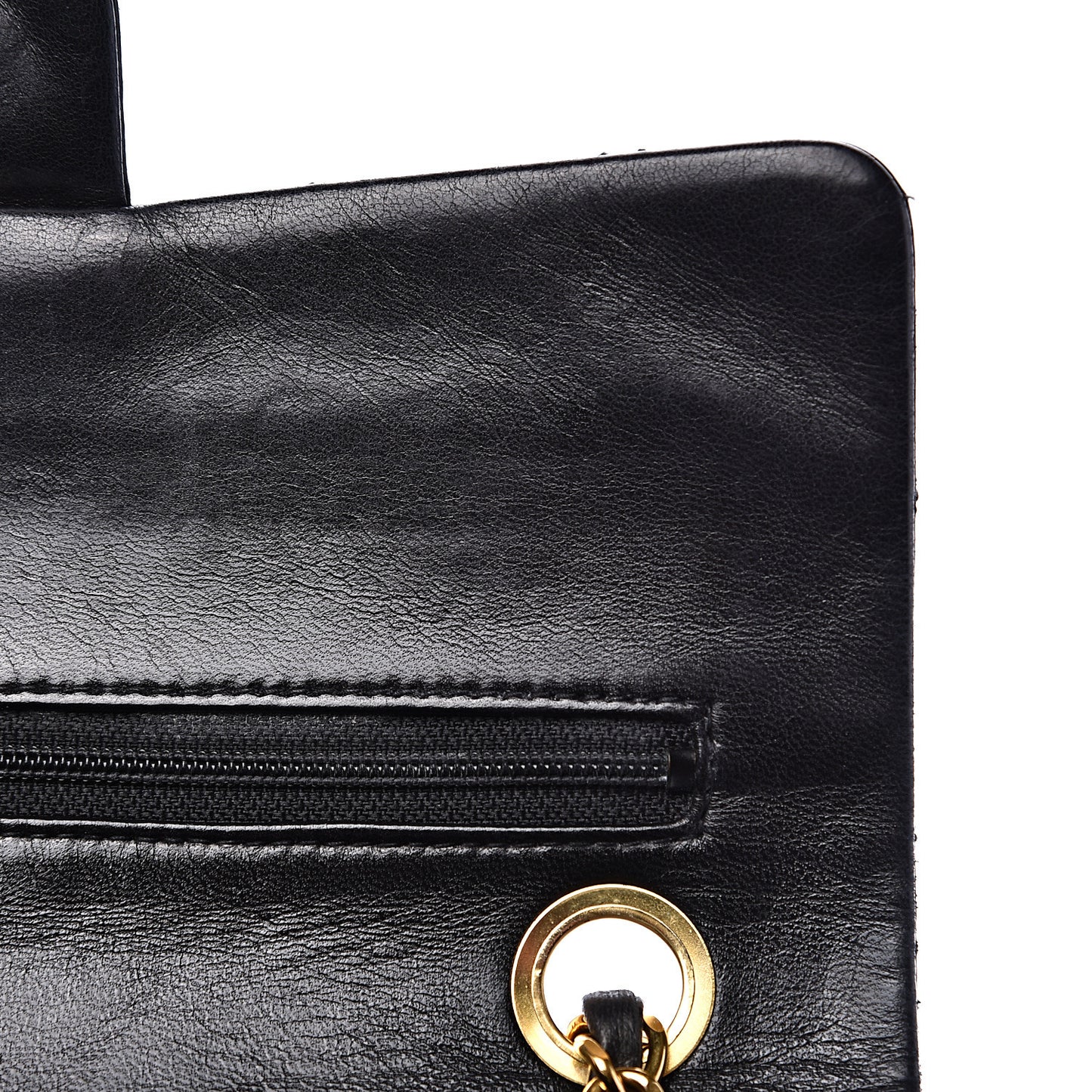 Lambskin Quilted Small Double Flap Black