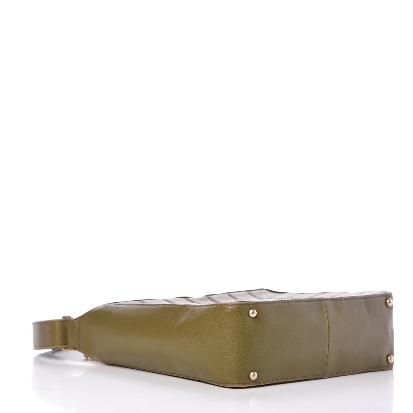 Lambskin Chocolate Bar Quilted Small Shoulder Bag Khaki