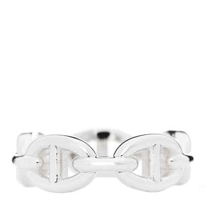 Hermes Sterling Silver PM Chaine d'Ancre Enchainee Band Ring 55 7.25 3 of 9