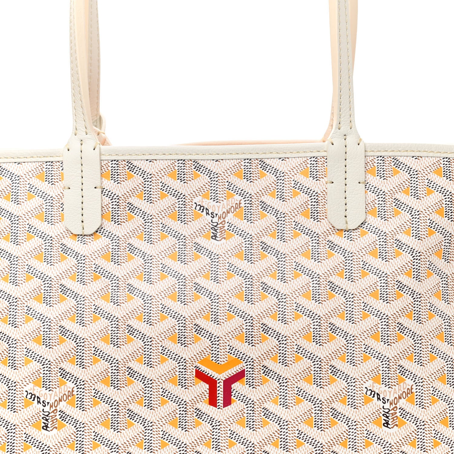 Goyard Goyardine Saint Louis Claire Voie PM White Orange 9 of 11