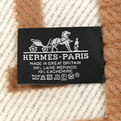 Hermes Wool Cashmere Avalon Blanket Ecru Camel 3 of 3