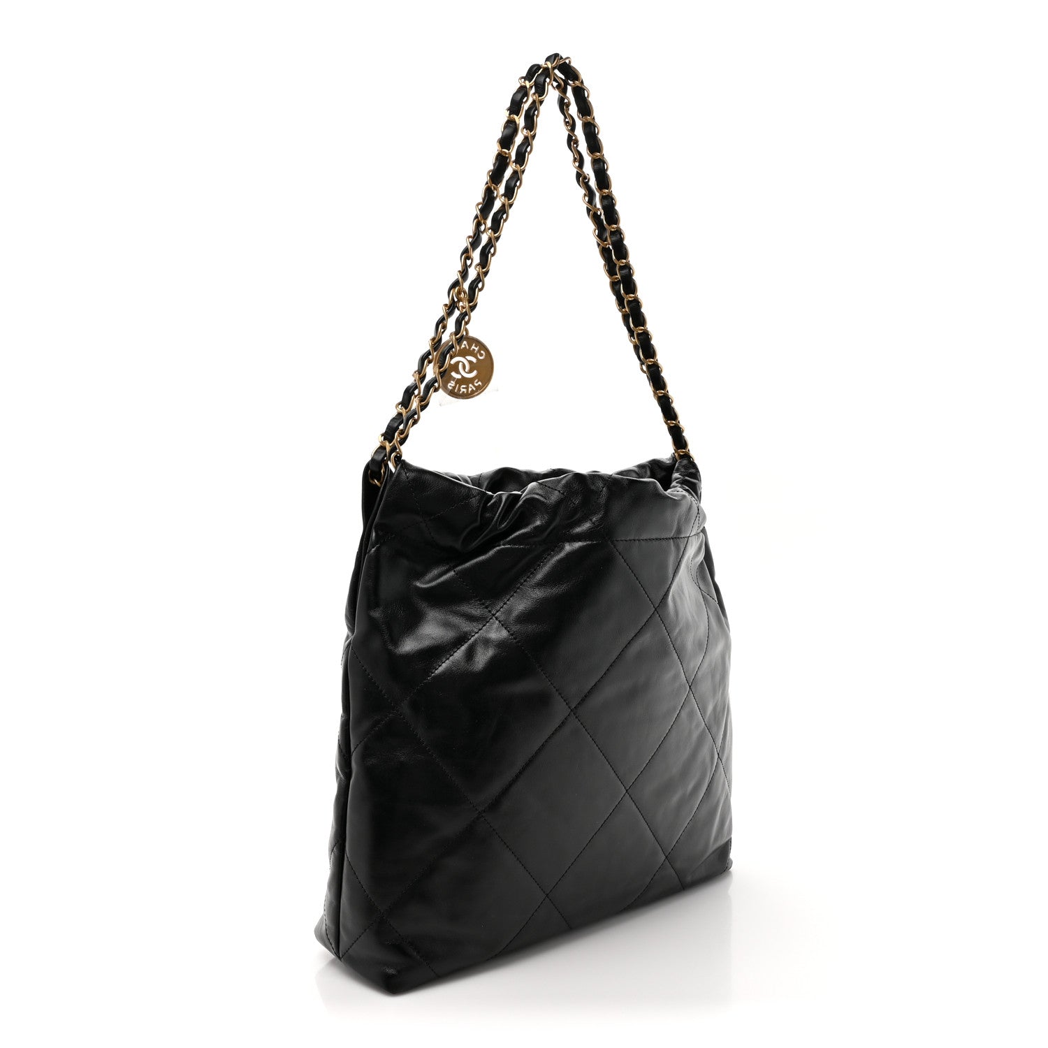 Chanel Shiny Calfskin Quilted Small Chanel 22 Black 4 of 12