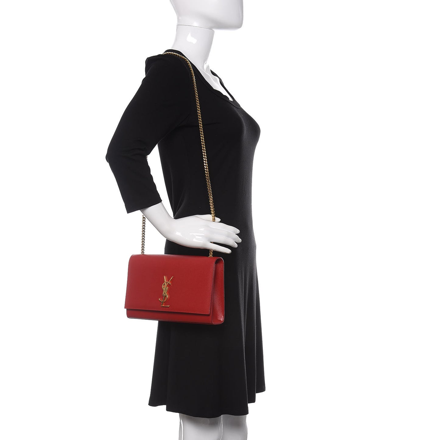 Grain De Poudre Medium Monogram Kate Satchel Red