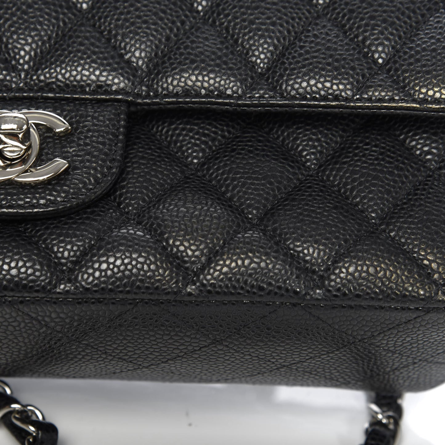 Caviar Quilted Medium Double Flap Black
