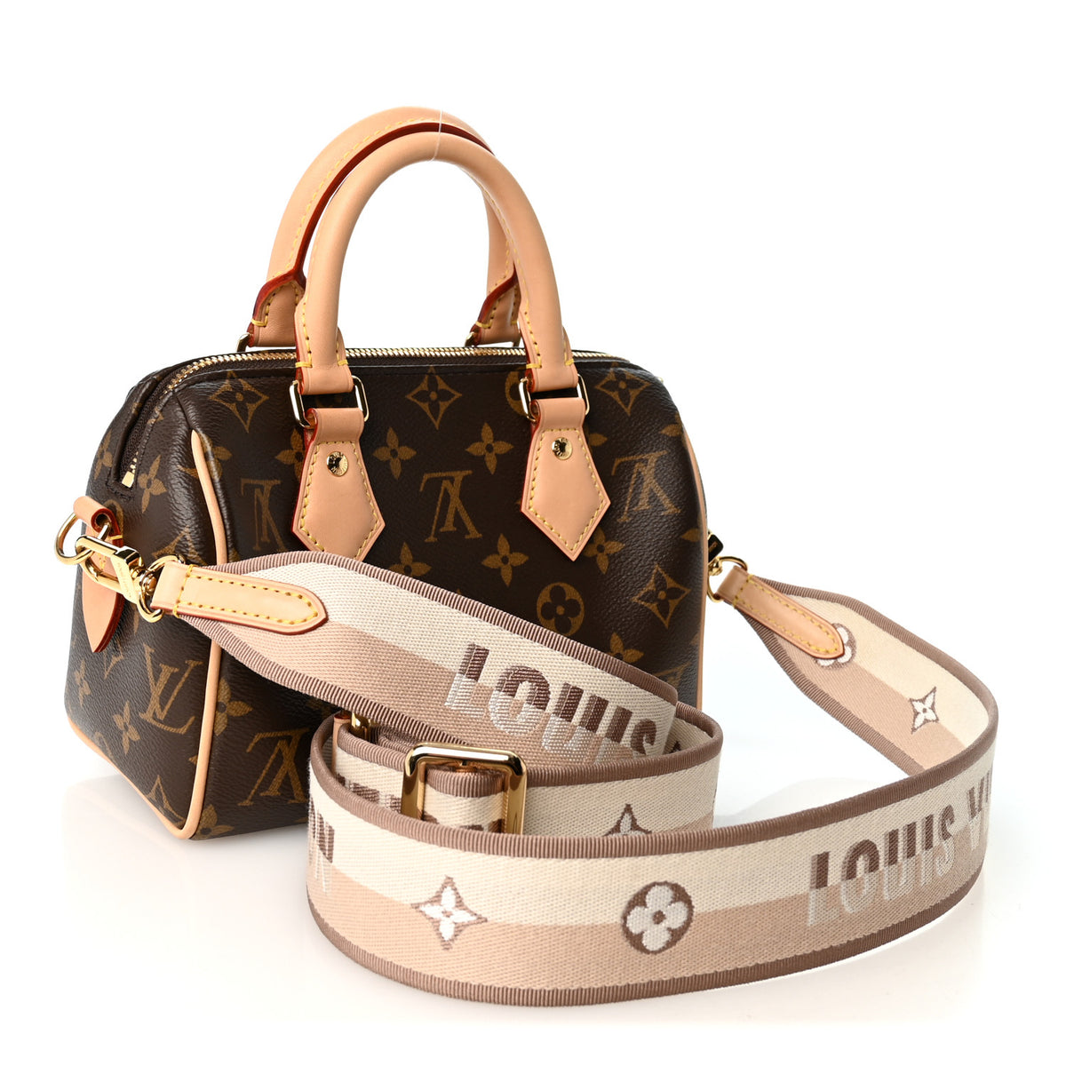 Louis Vuitton Monogram Speedy Bandouliere 20 Beige 3 of 9