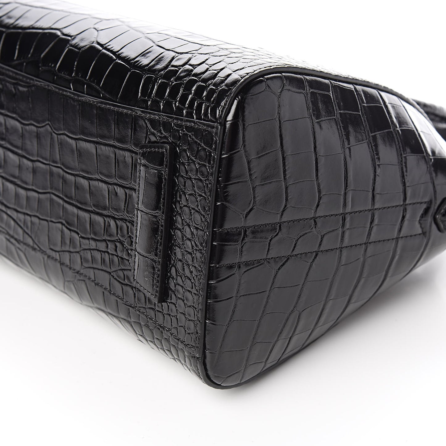 Calfskin Crocodile Embossed Small Antigona Black