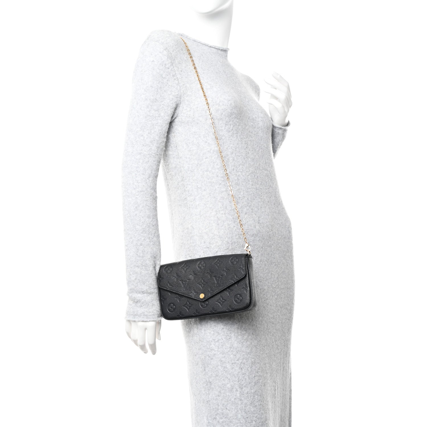 Louis Vuitton Empreinte Pochette Felicie Chain Wallet Black 2 of 10