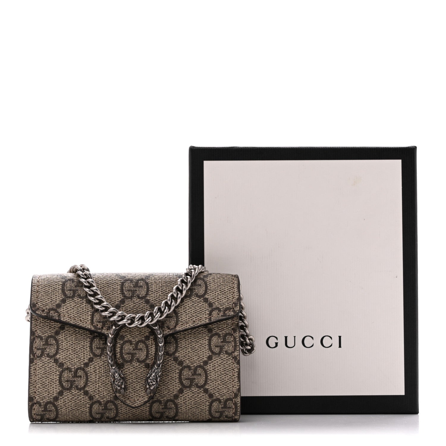 Gucci GG Supreme Monogram Dionysus Coin Purse Taupe 9 of 9