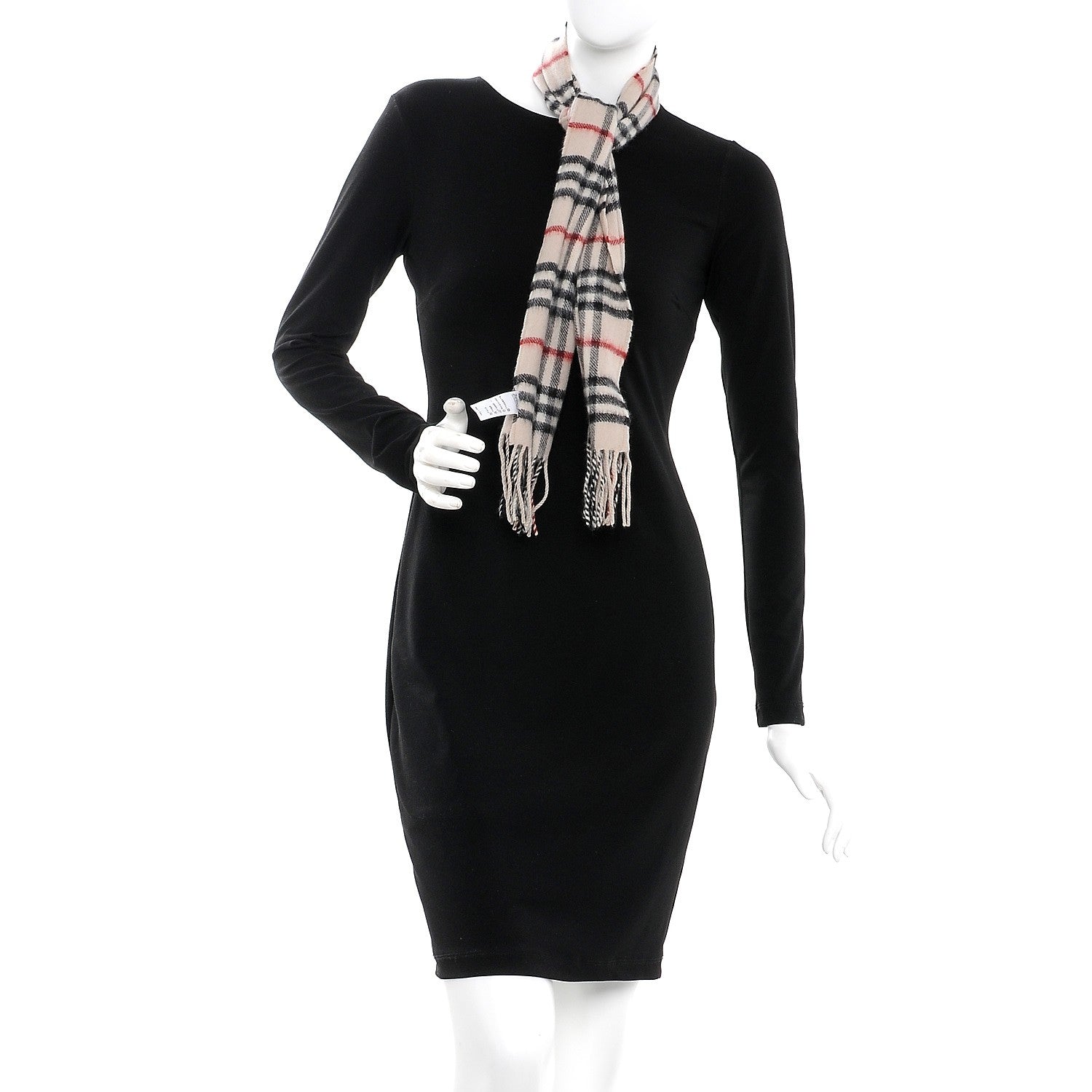 Burberry Cashmere House Check Fringe Scarf Beige 2 of 6