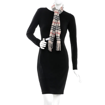 Burberry Cashmere House Check Fringe Scarf Beige 2 of 6