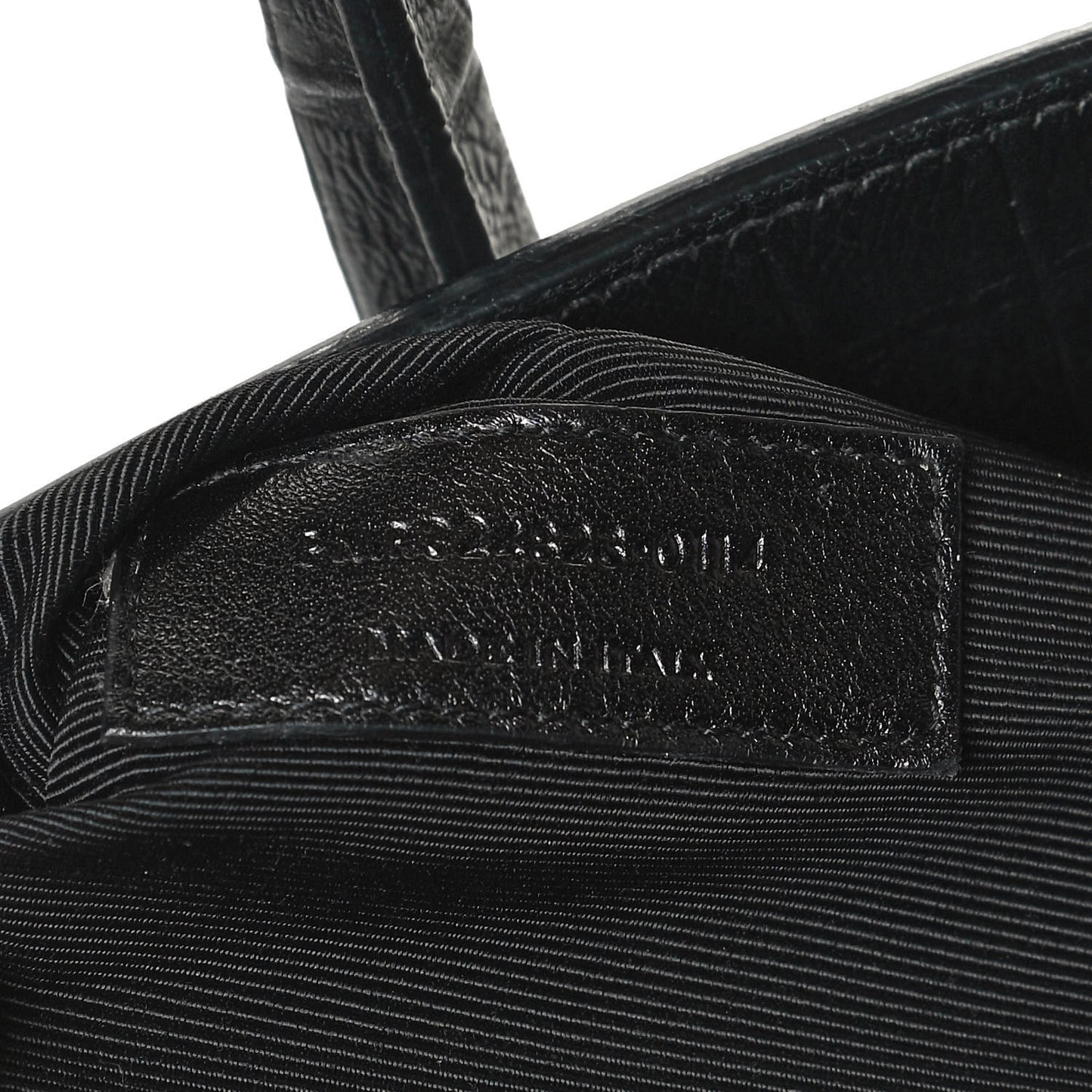 Calfskin Crocodile Embossed Small Sac de Jour Black