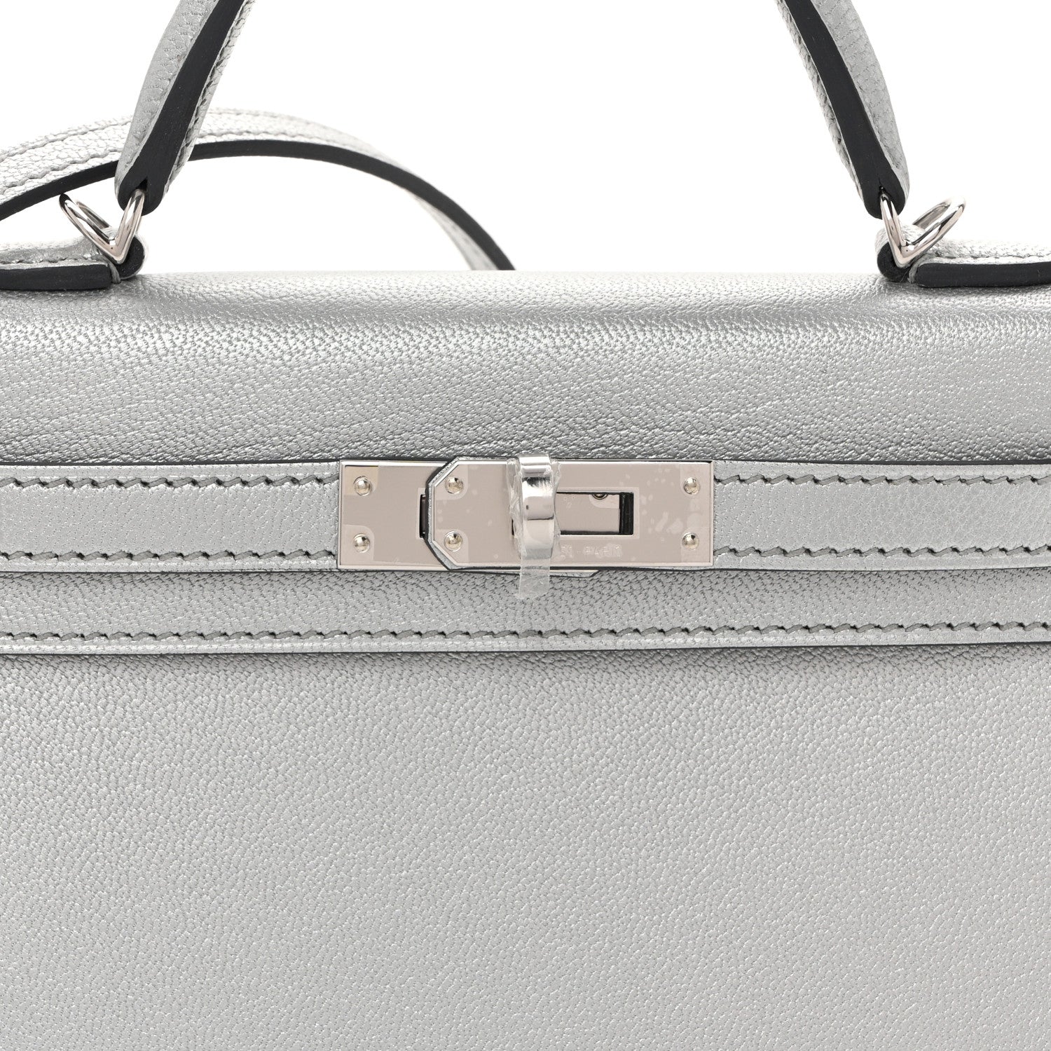 Hermes Metallic Chevre Chamkilight Mini Kelly Sellier 20 Argent 8 of 11