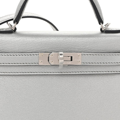 Hermes Metallic Chevre Chamkilight Mini Kelly Sellier 20 Argent 8 of 11