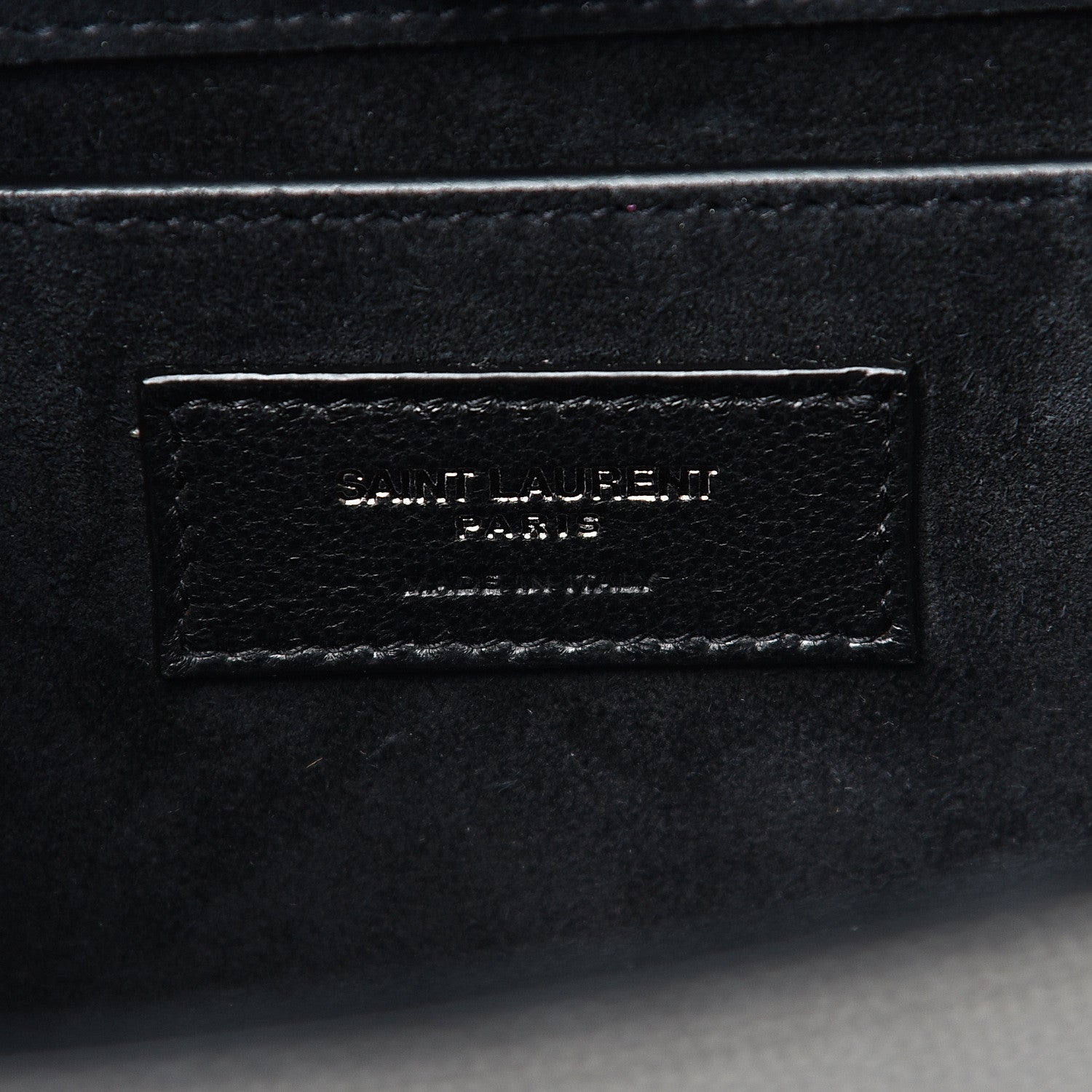 Saint Laurent Metallic Grain De Poudre Medium Classic Monogram Kate Satchel Dark Lead 6 of 10