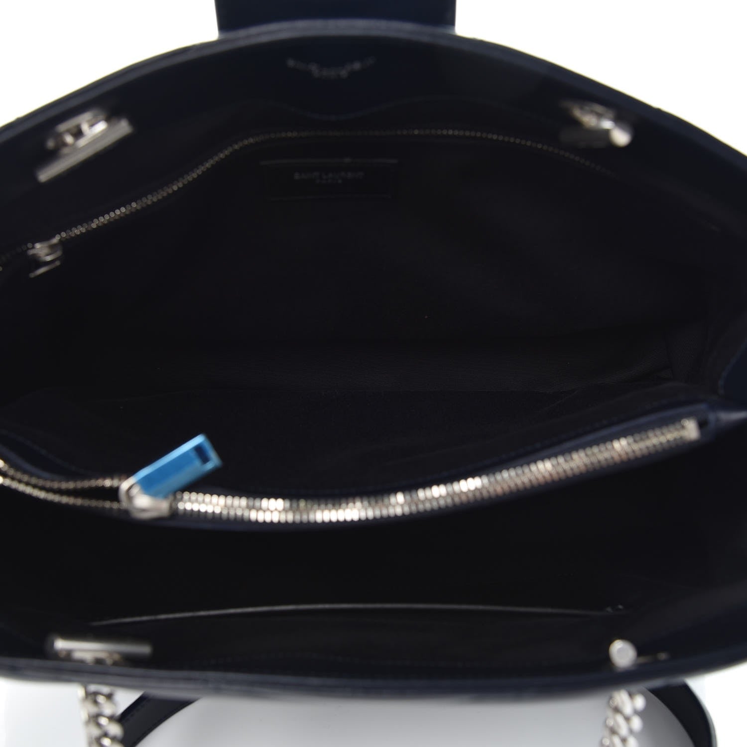 Saint Laurent Calfskin Y Quilted Monogram Large Loulou Shopper Deep Marine 5 of 7