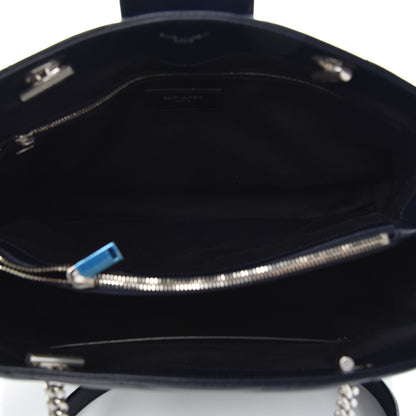 Saint Laurent Calfskin Y Quilted Monogram Large Loulou Shopper Deep Marine 5 of 7
