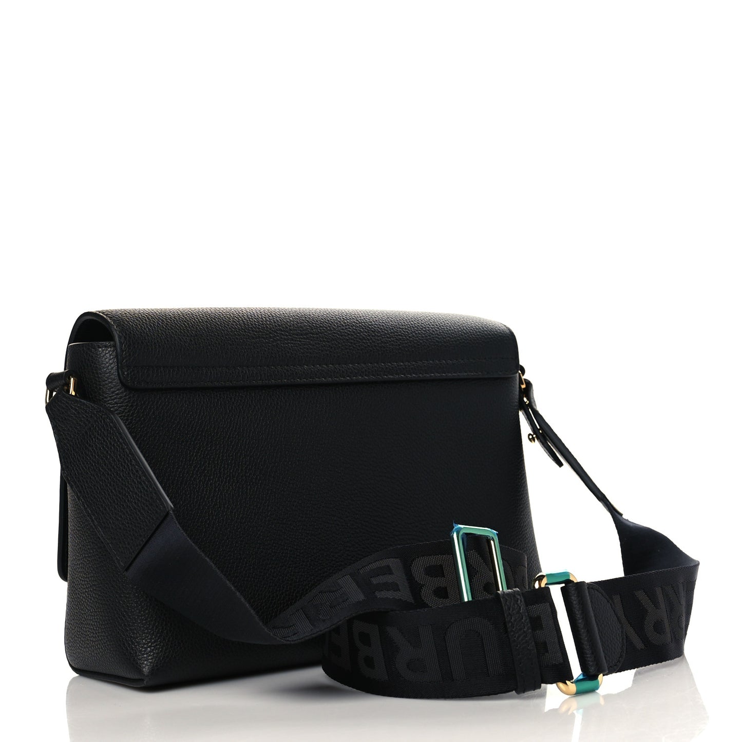 Grainy Calfskin Vintage Check Note Crossbody Bag Black