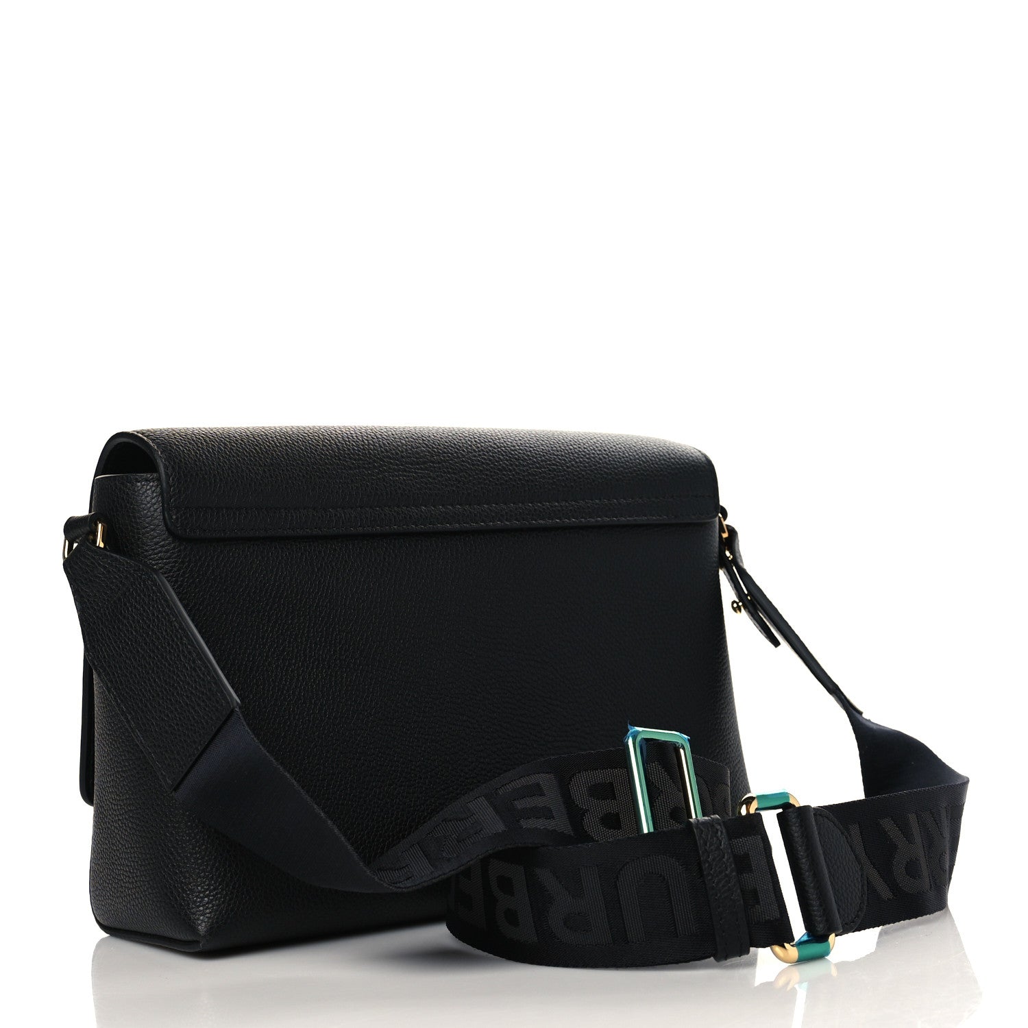 Burberry Grainy Calfskin Vintage Check Note Crossbody Bag Black 3 of 6
