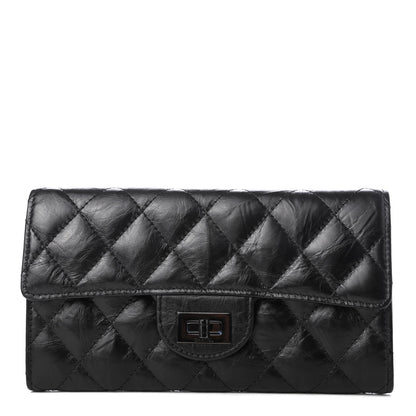 Chanel Aged Calfskin Quilted 2.55 Reissue Flap Wallet So Black 1 of 8