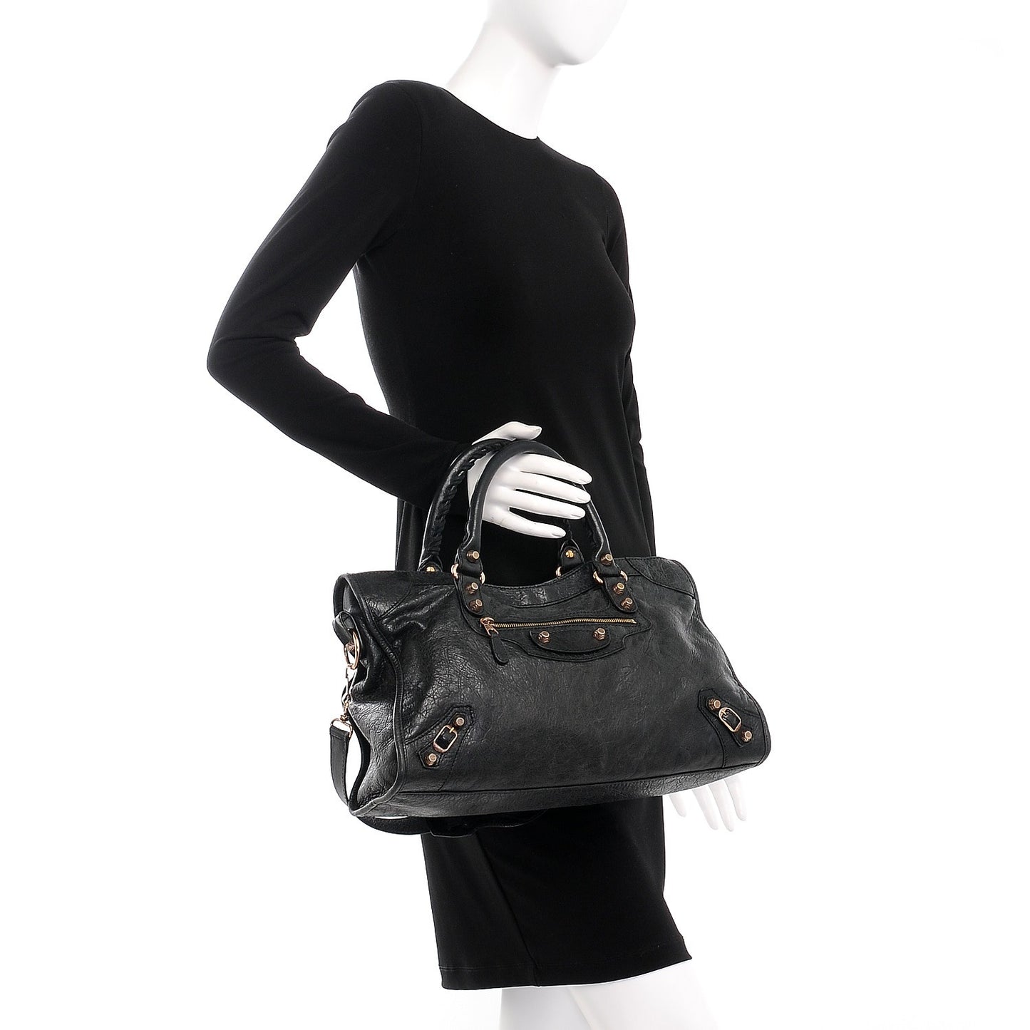 Agneau Giant 12 Rose Gold Hardware City Black