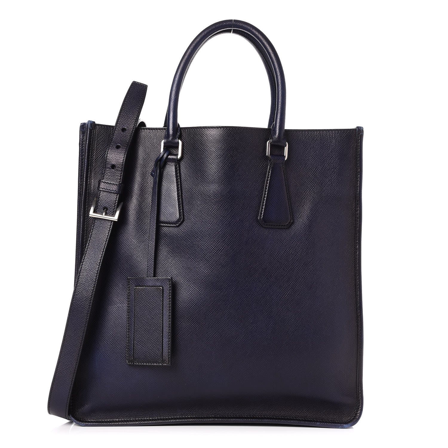 Prada Saffiano Cuir Double Handle Tote Baltico 1 of 16