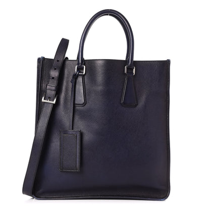 Prada Saffiano Cuir Double Handle Tote Baltico 1 of 16