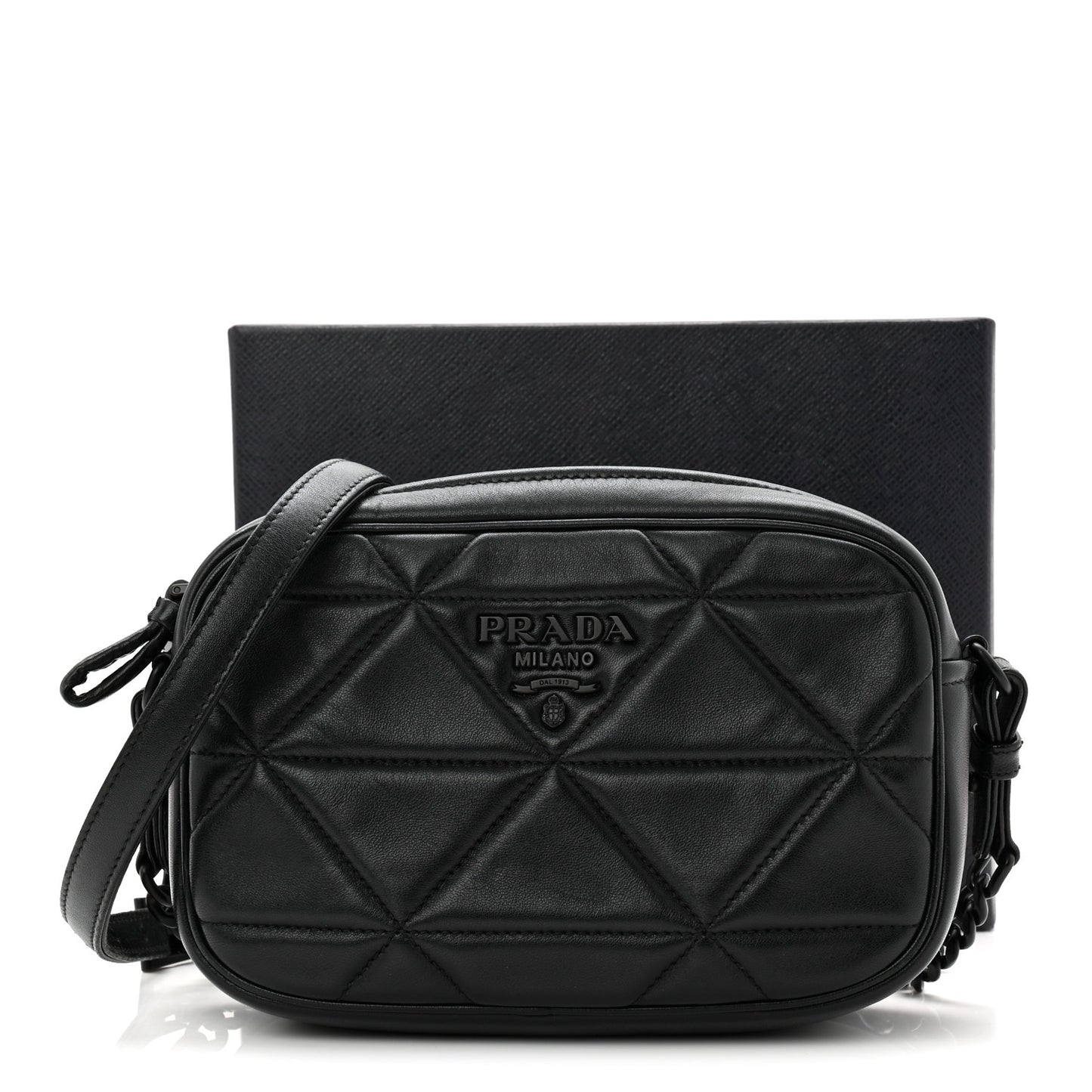 Nappa Triangle Stitched Spectrum Camera Bag Black
