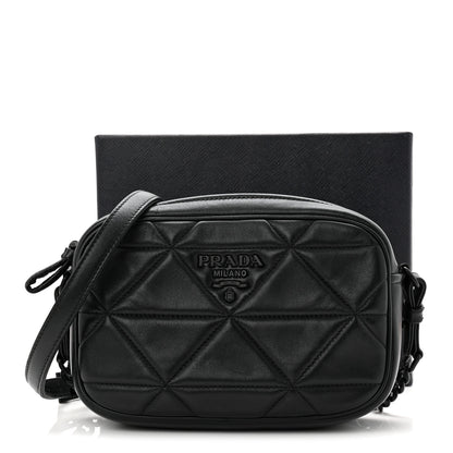 Prada Nappa Triangle Stitched Spectrum Camera Bag Black 10 of 10