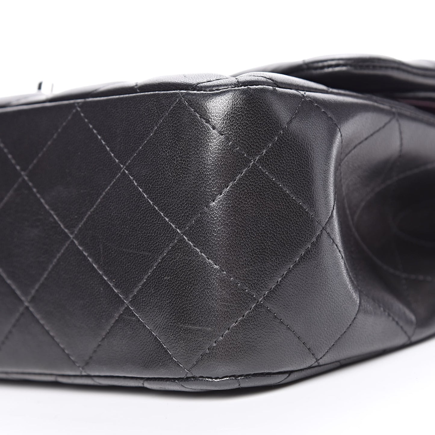Lambskin Quilted Jumbo Double Flap Black