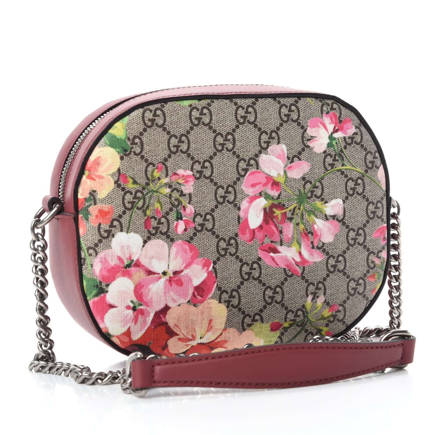 Gucci GG Supreme Monogram Blooms Mini Chain Shoulder Bag Beige Multicolor Dry Rose 3 of 11