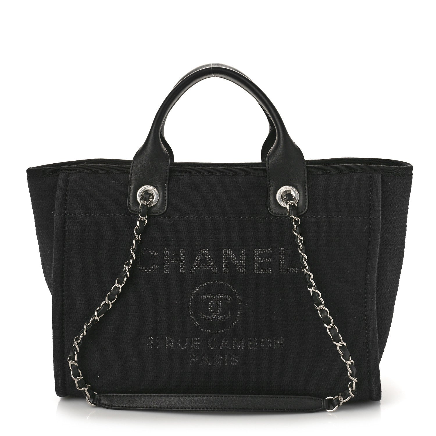 Chanel Mixed Fibers Small Deauville Tote Black 1 of 10