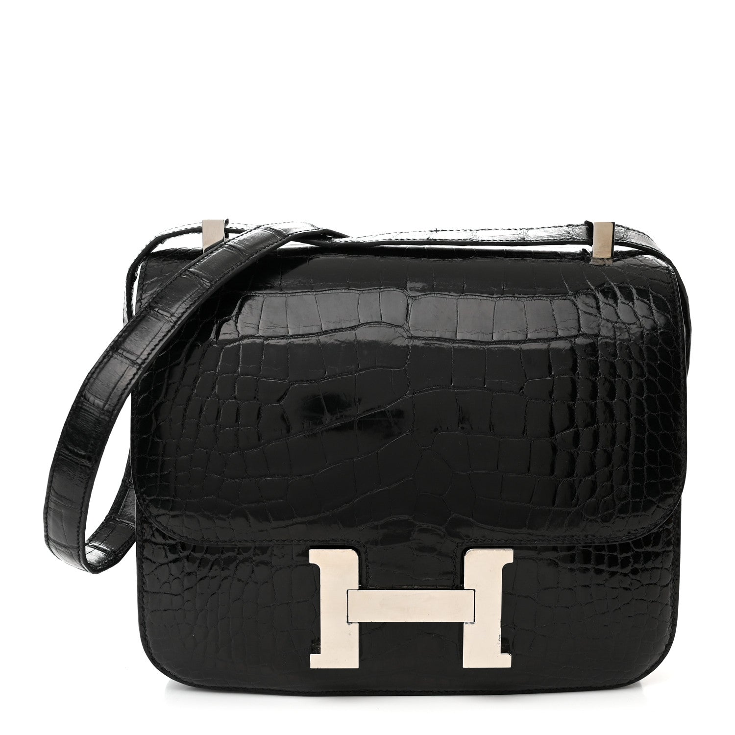 Hermes Shiny Alligator Constance 24 Black 1 of 11