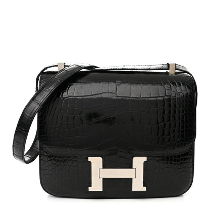 Hermes Shiny Alligator Constance 24 Black 1 of 11
