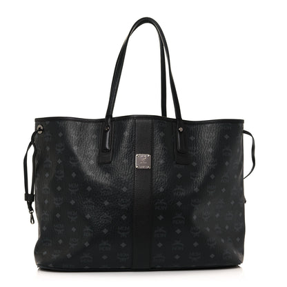MCM Visetos Medium Liz Reversible Shopper Tote Black 3 of 19