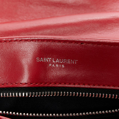 Saint Laurent Calfskin Y Quilted Monogram Toy Loulou Crossbody Bag New Lipstick 6 of 13