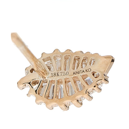 Anita Ko 18K Rose Gold Diamond Small Palm Leaf Earrings 4 of 4