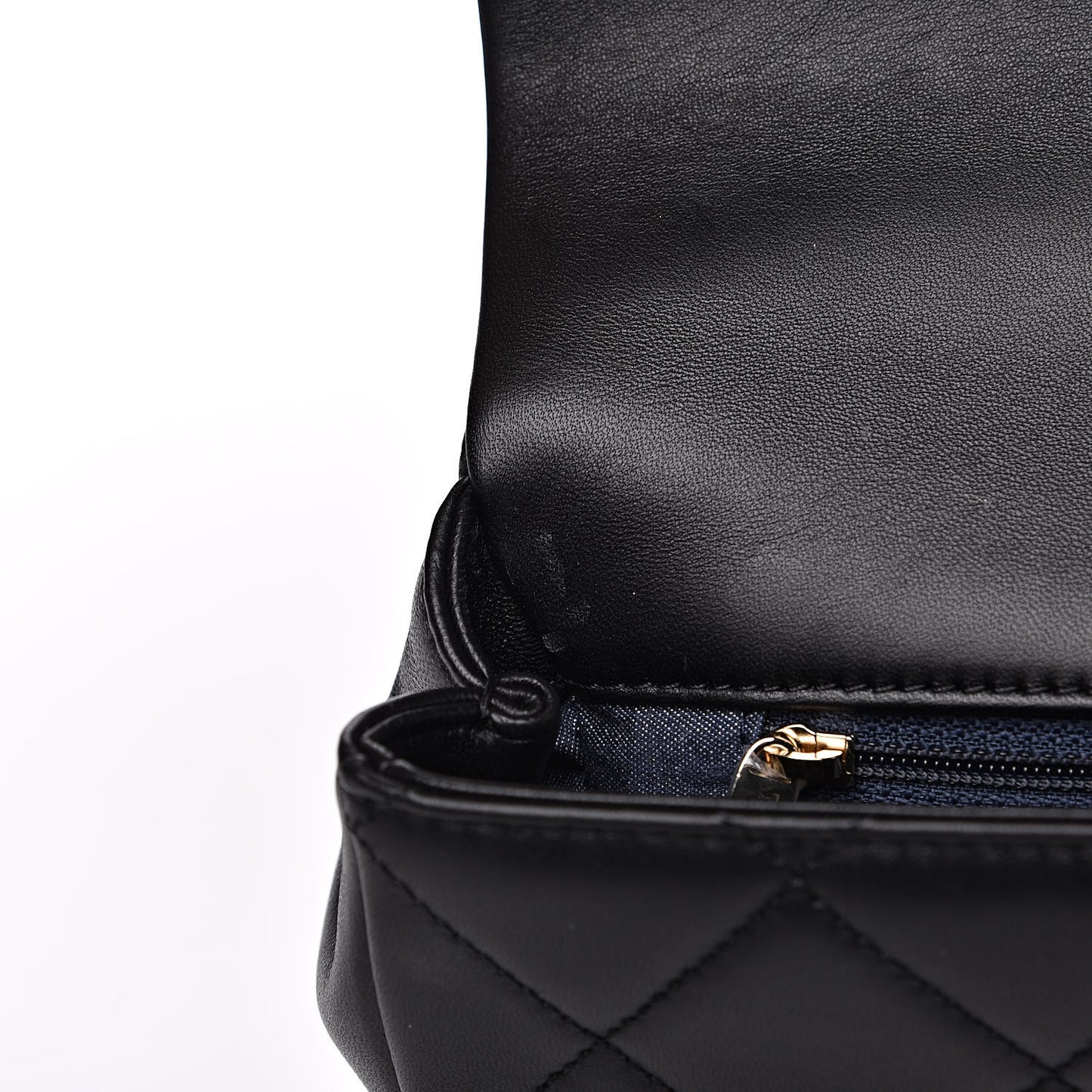 Lambskin Quilted Resin Bi-Color Chain Flap Bag Black