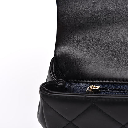 Chanel Lambskin Quilted Resin Bi-Color Chain Flap Bag Black 12 of 13