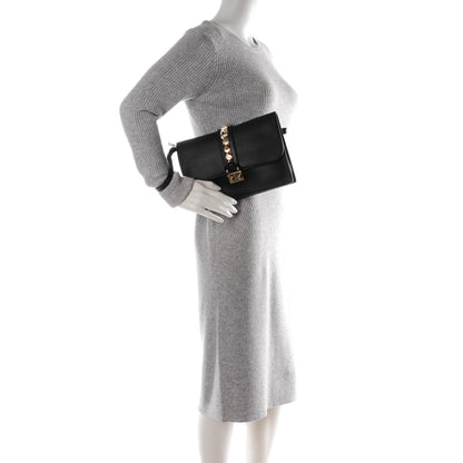 Valentino Garavani Vitello Glam Lock Rockstud Clutch Black 2 of 6