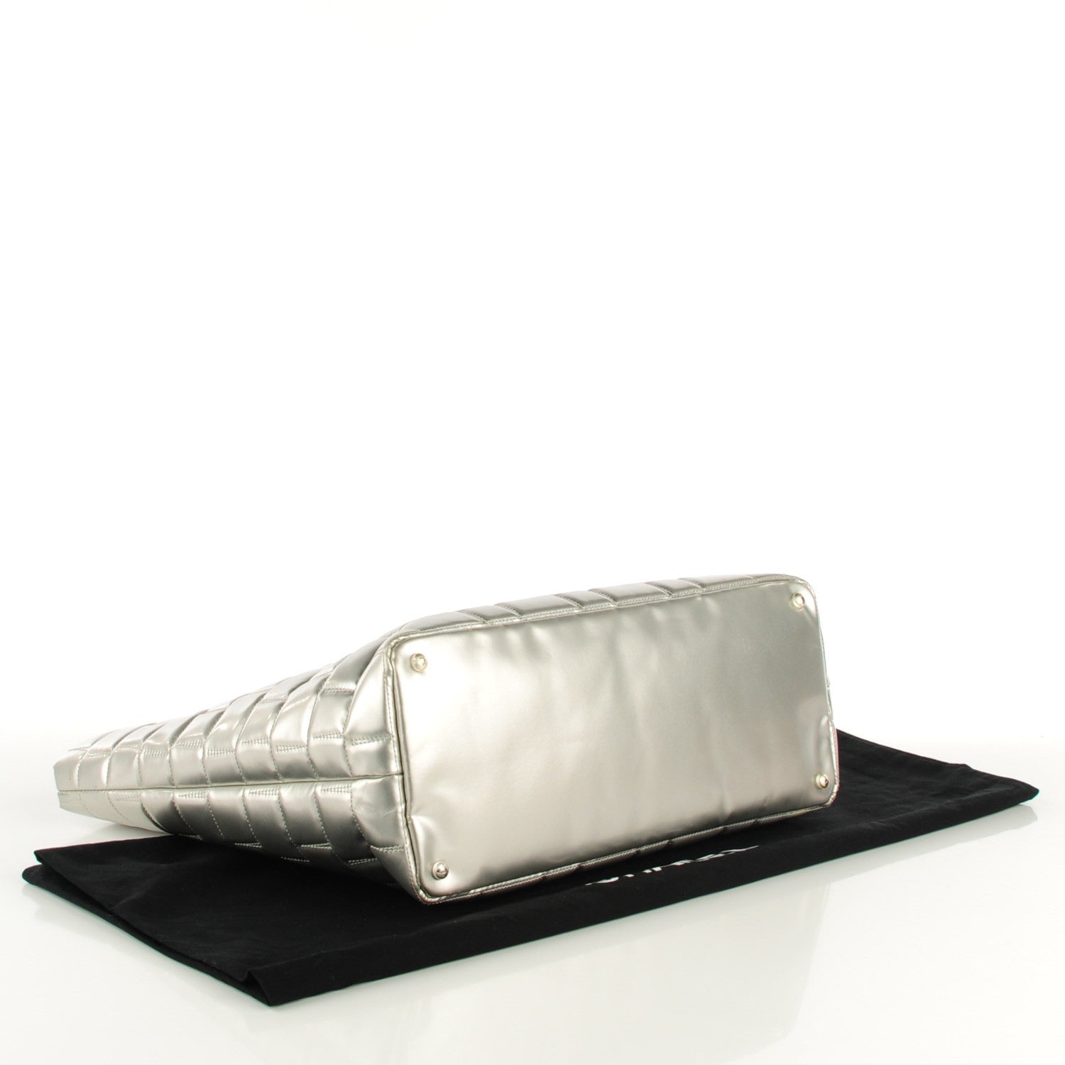 Chanel Vinyl Quilted Large Frozen Tote Silver 4 of 8