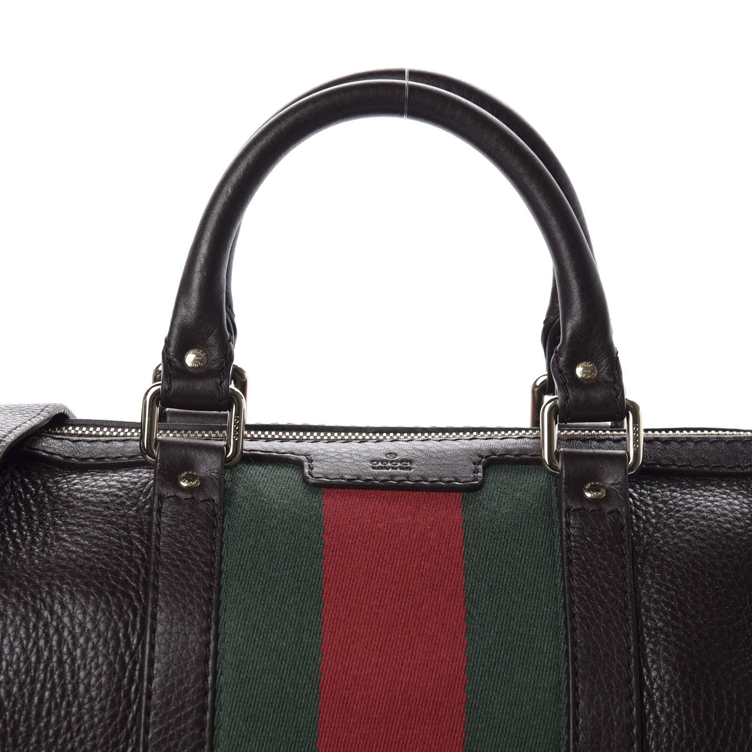 Gucci Calfskin Vintage Web Medium Boston Dark Brown 11 of 11