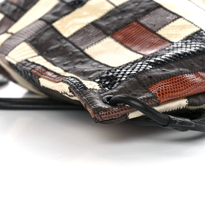 Saint Laurent Ostrich Lizard Snakeskin Patchwork Drawstring Bag Multicolor 10 of 11
