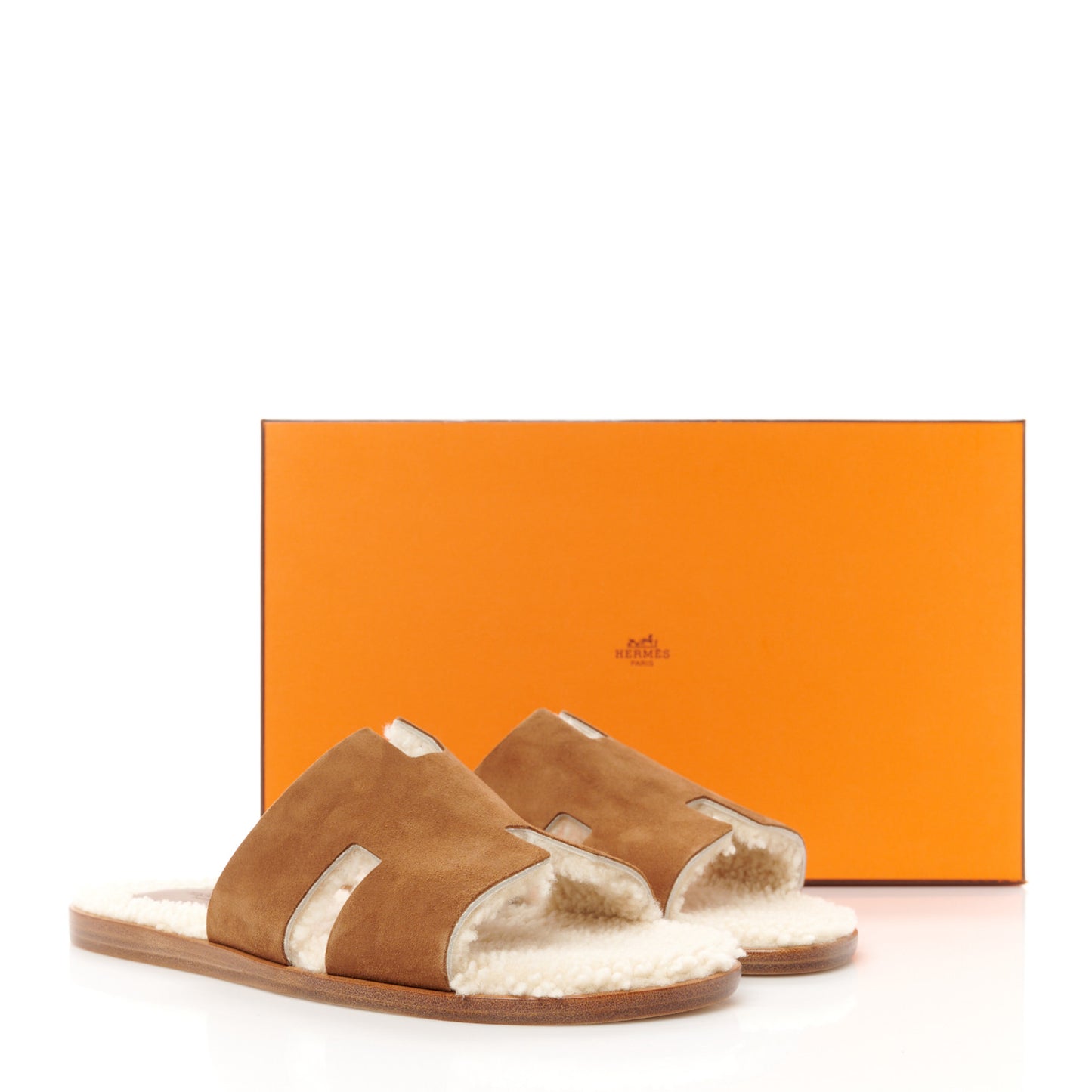 Suede Goatskin Woolskin Mens Izmir Sandals 43 Marron Teck Ecru