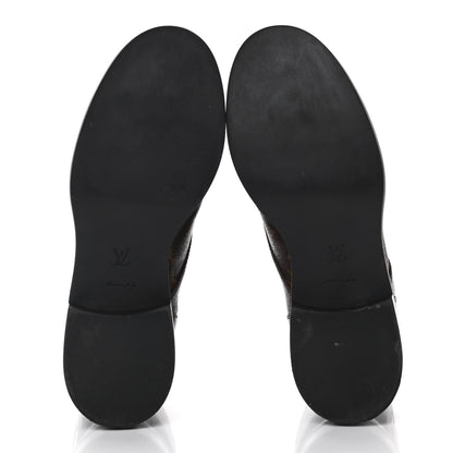 Louis Vuitton Calfskin Monogram Wonderland Flat Ranger Boots 38 Black 4 of 5