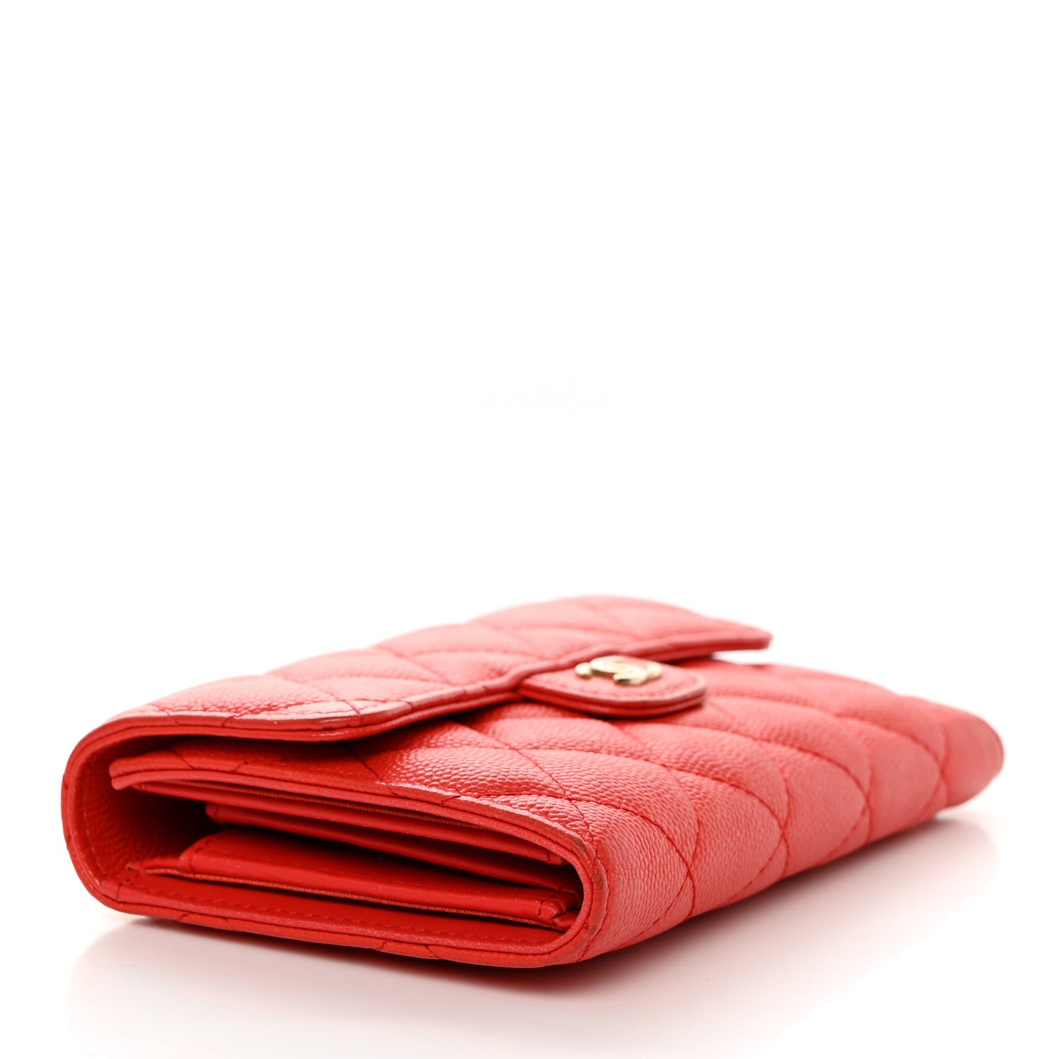 Chanel Caviar Quilted Medium Flap Wallet Red 4 of 12